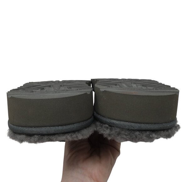 UGG Tasman Gray Suede Wool Open Back Slip On Slippers Mens 14 - Picture 11 of 14